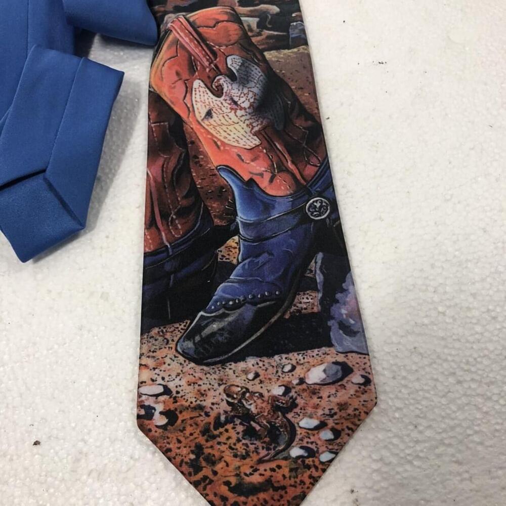 VTG 90’s Ralph Martin Western Cowboy Boot Spurs Tie Rodeo Southwestern Deadstock